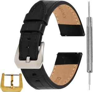 Leather Watch Bands for Men - Leather Watch Bands for Men Grain Leather Watch Band Replacement Strap of Width 20mm, Compatible with Any Traditional or Smatch Watch that Uses 20 mm Spring Bars - Great Gift,