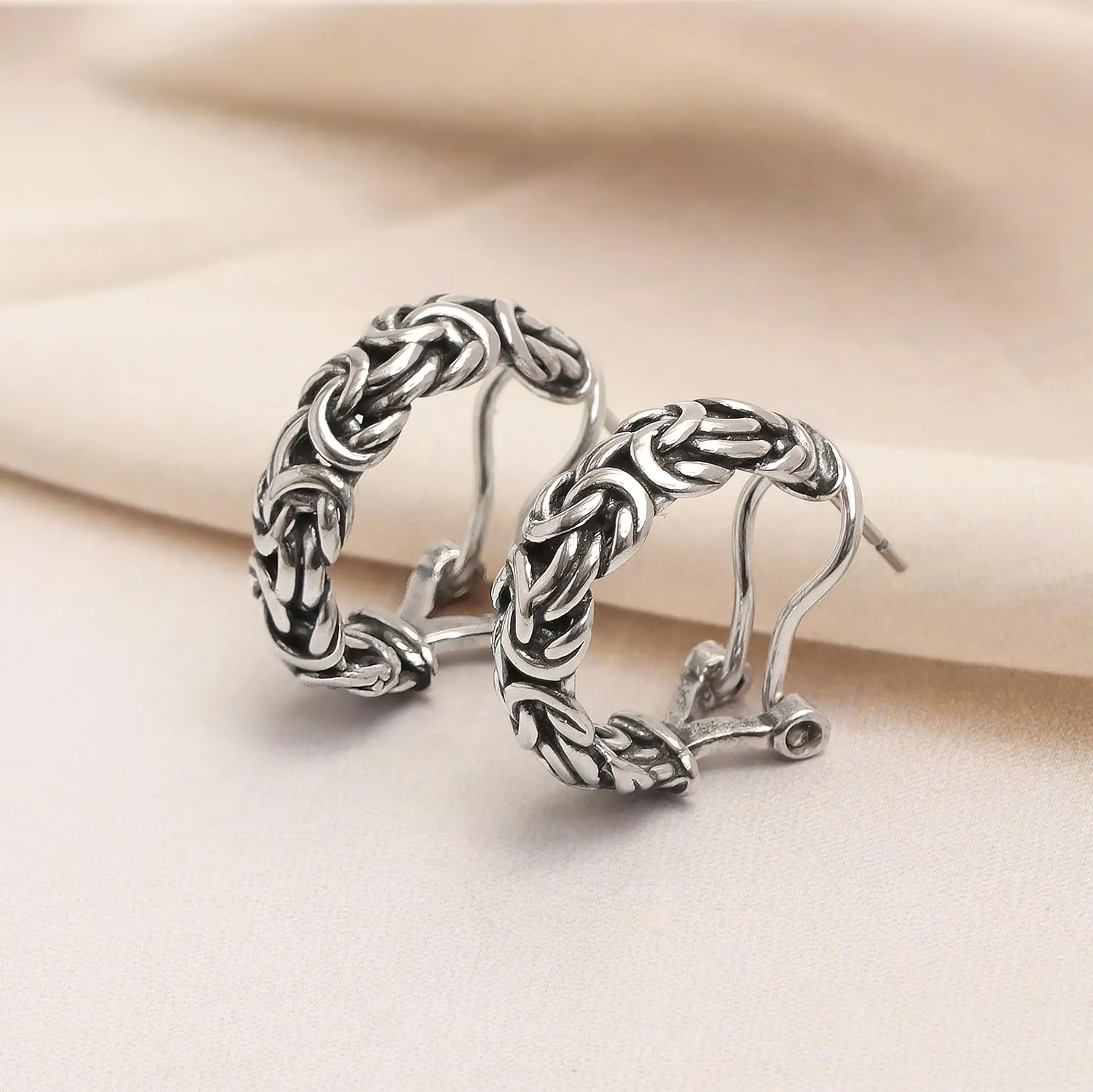 LeCalla 925 Sterling Silver Omega Back Earrings for Women | Pierced Stud Earrings Gift for Her, Wife or Girlfriend | Classic Omega Back Stud Earrings Jewelry for Daily Wear or Special Occasions