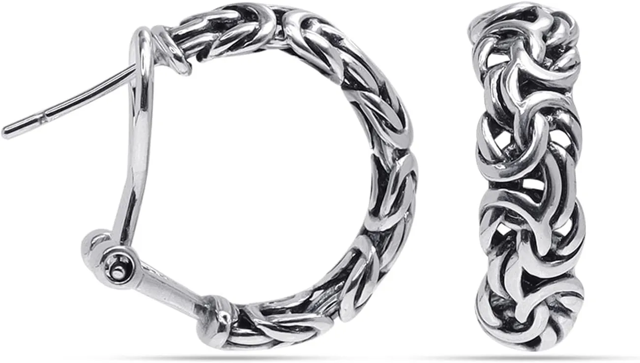 LeCalla 925 Sterling Silver Omega Back Earrings for Women | Pierced Stud Earrings Gift for Her, Wife or Girlfriend | Classic Omega Back Stud Earrings Jewelry for Daily Wear or Special Occasions
