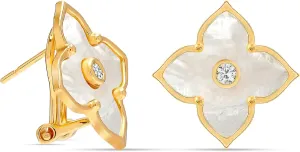 LeCalla 925 Sterling Silver Omega Back Earrings for Women | Pierced Stud Earrings Gift for Her, Wife or Girlfriend | Classic Omega Back Stud Earrings Jewelry for Daily Wear or Special Occasions
