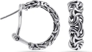 LeCalla 925 Sterling Silver Omega Back Earrings for Women | Pierced Stud Earrings Gift for Her, Wife or Girlfriend | Classic Omega Back Stud Earrings Jewelry for Daily Wear or Special Occasions