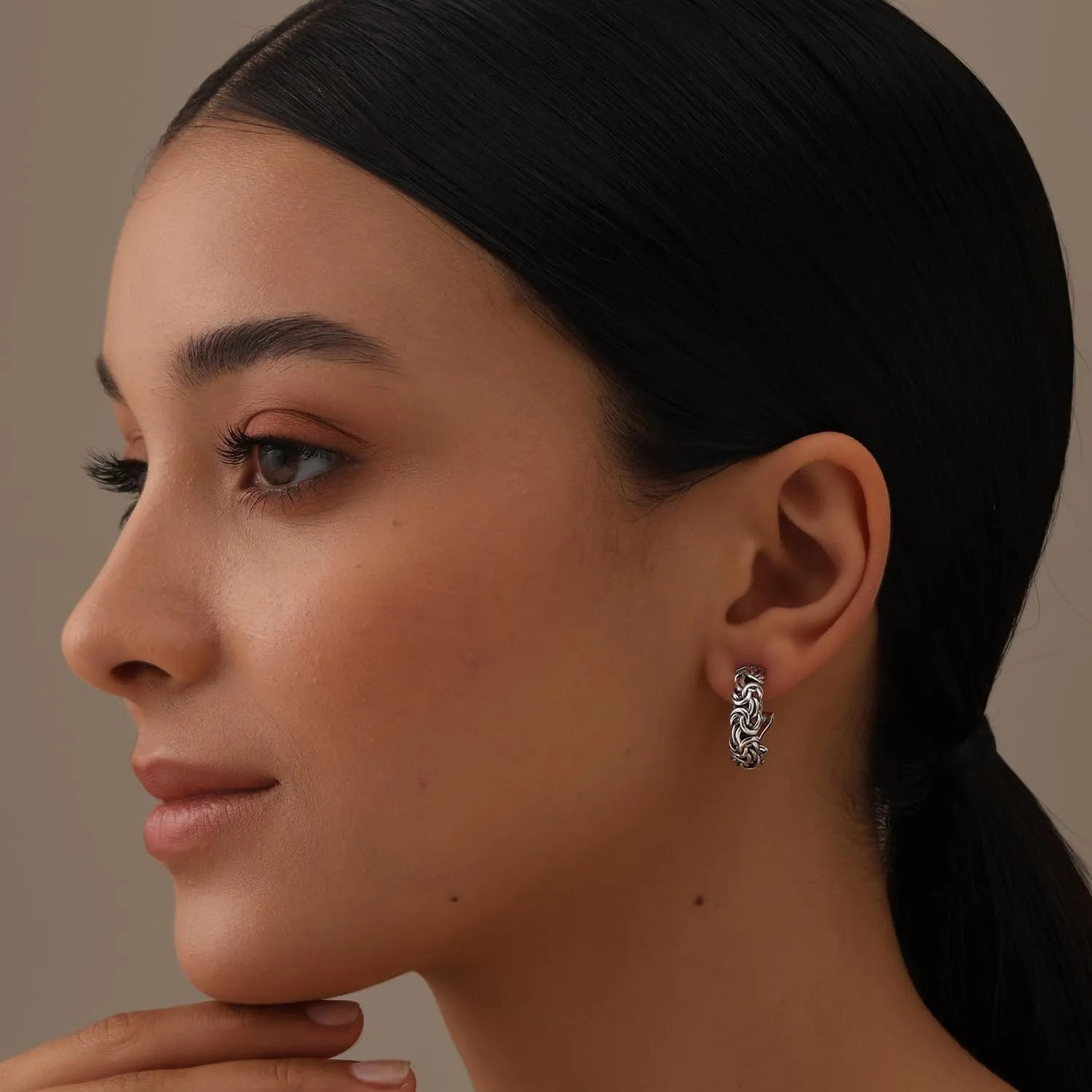 LeCalla 925 Sterling Silver Omega Back Earrings for Women | Pierced Stud Earrings Gift for Her, Wife or Girlfriend | Classic Omega Back Stud Earrings Jewelry for Daily Wear or Special Occasions