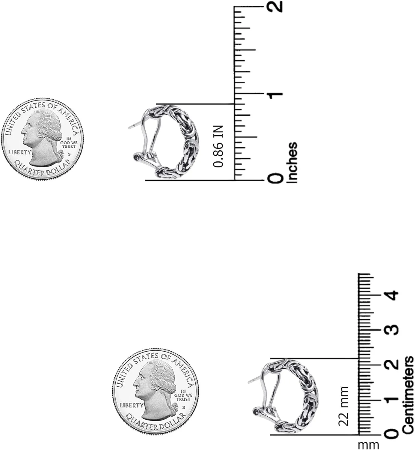 LeCalla 925 Sterling Silver Omega Back Earrings for Women | Pierced Stud Earrings Gift for Her, Wife or Girlfriend | Classic Omega Back Stud Earrings Jewelry for Daily Wear or Special Occasions