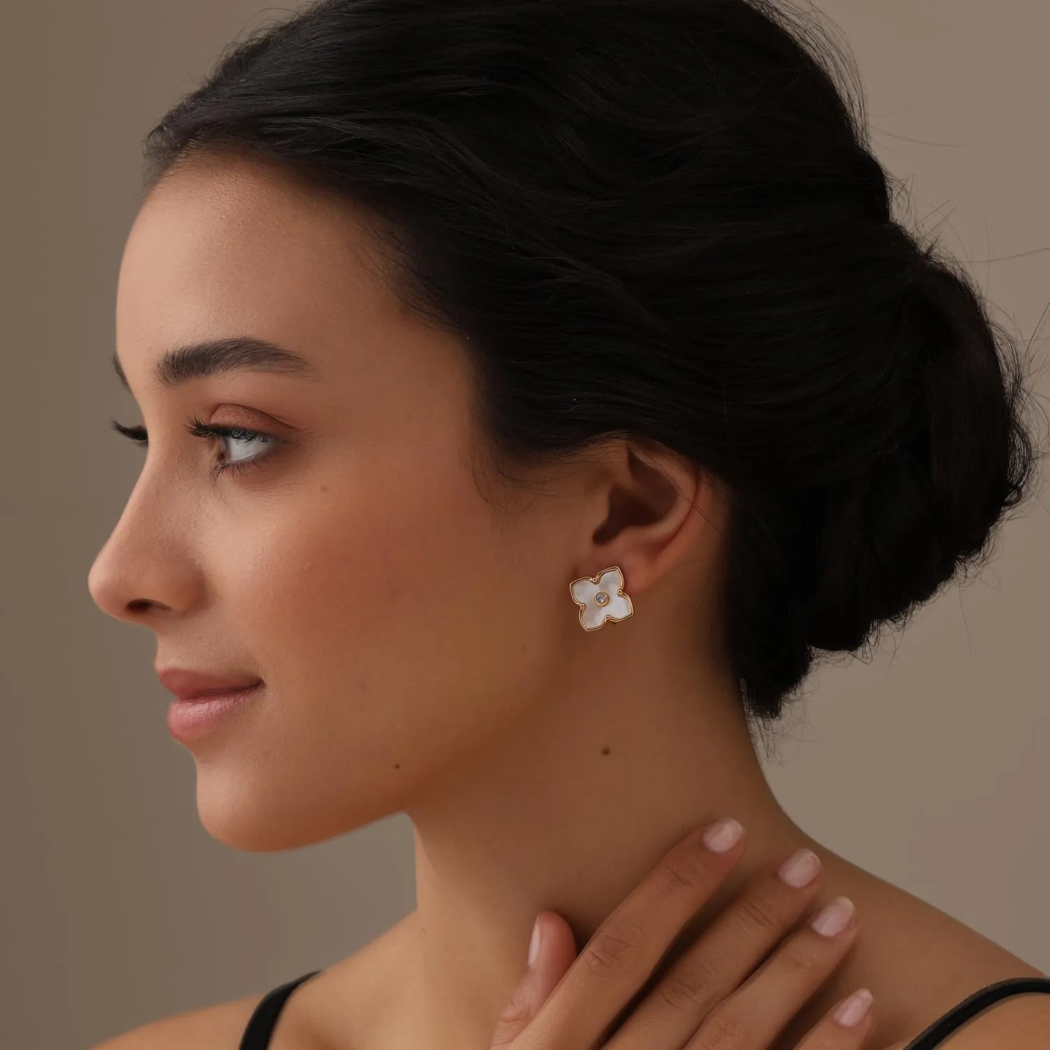 LeCalla 925 Sterling Silver Omega Back Earrings for Women | Pierced Stud Earrings Gift for Her, Wife or Girlfriend | Classic Omega Back Stud Earrings Jewelry for Daily Wear or Special Occasions