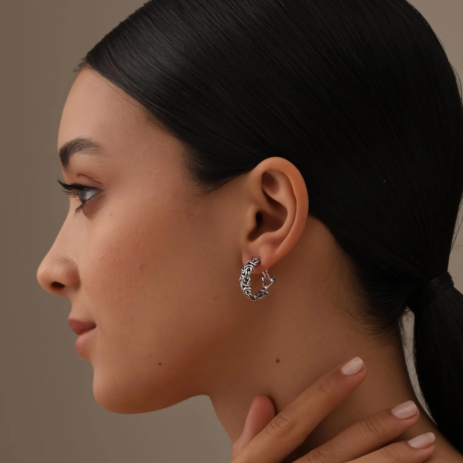 LeCalla 925 Sterling Silver Omega Back Earrings for Women | Pierced Stud Earrings Gift for Her, Wife or Girlfriend | Classic Omega Back Stud Earrings Jewelry for Daily Wear or Special Occasions