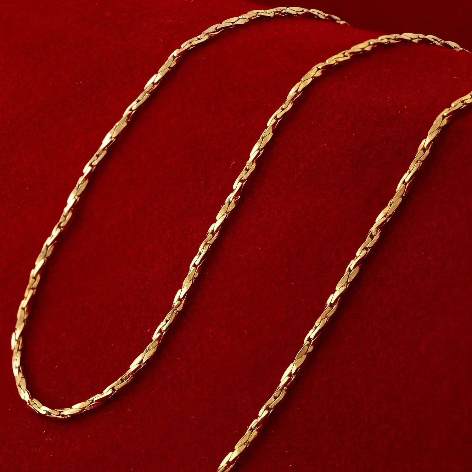 LIFETIME JEWELRY 1.2mm Twisted Cobra Chain Necklace for Women & Men 24k Gold Plated