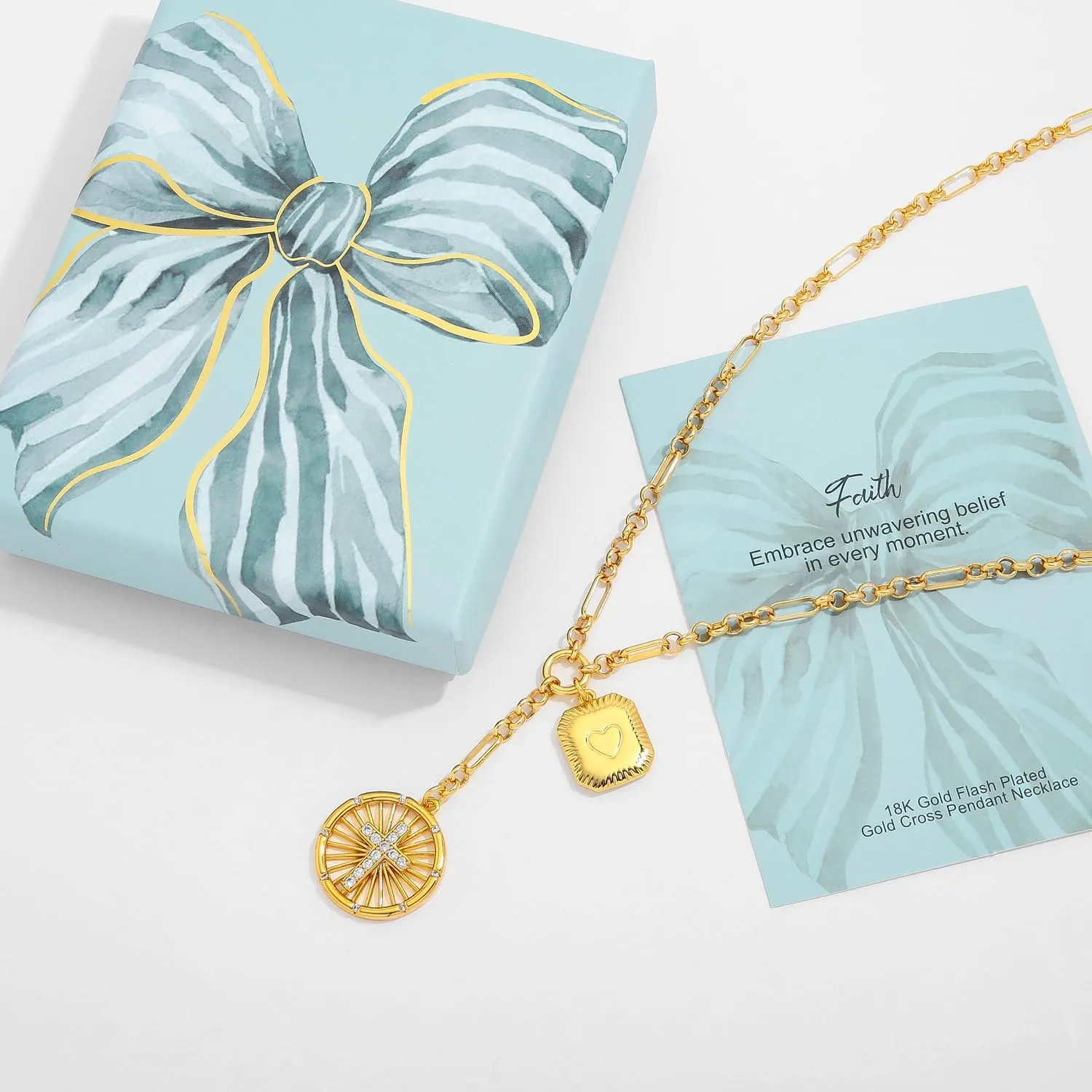 LILIE&WHITE Gold Necklace For Women Leaf Sun Pendants Heart Pendant Necklace Sun Pendant Necklace Gold Star Pendant Necklace Gold Chain Necklace Fashion Unique Jewelry