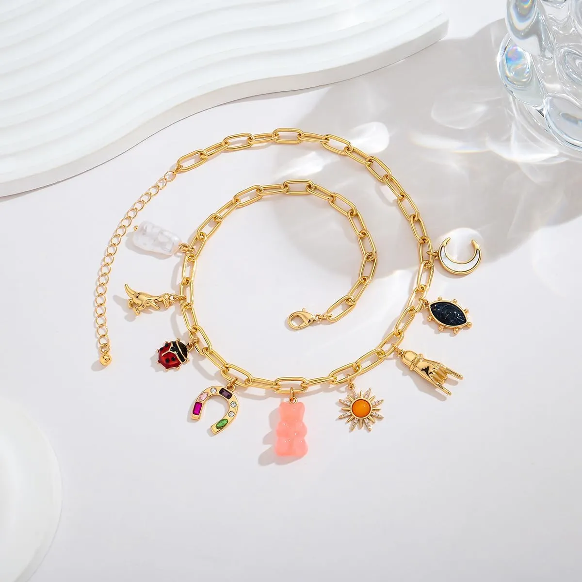 LILIE&WHITE Sea Shell Necklace For Women With Trendy Charms Summer Beach Beaded Necklace Shell Starfish Charms Fashion Jewelry