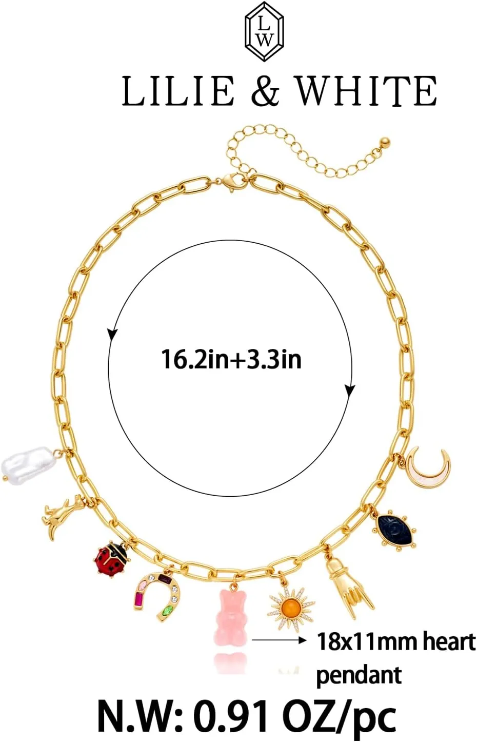 LILIE&WHITE Sea Shell Necklace For Women With Trendy Charms Summer Beach Beaded Necklace Shell Starfish Charms Fashion Jewelry