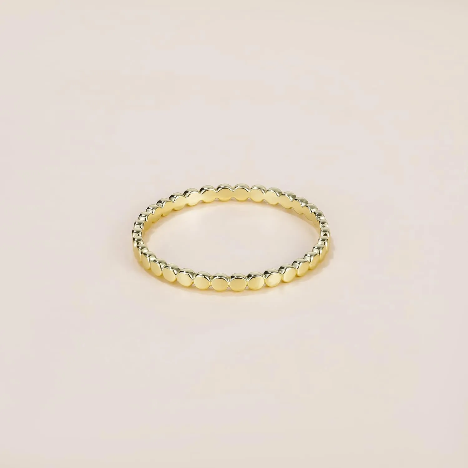 Mameloly 1.5mm 14K Gold Plated Wedding Bands for Women Dainty Stackable Thin Dot Ring Statement Ring Size 4-12