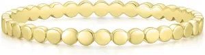 Mameloly 1.5mm 14K Gold Plated Wedding Bands for Women Dainty Stackable Thin Dot Ring Statement Ring Size 4-12
