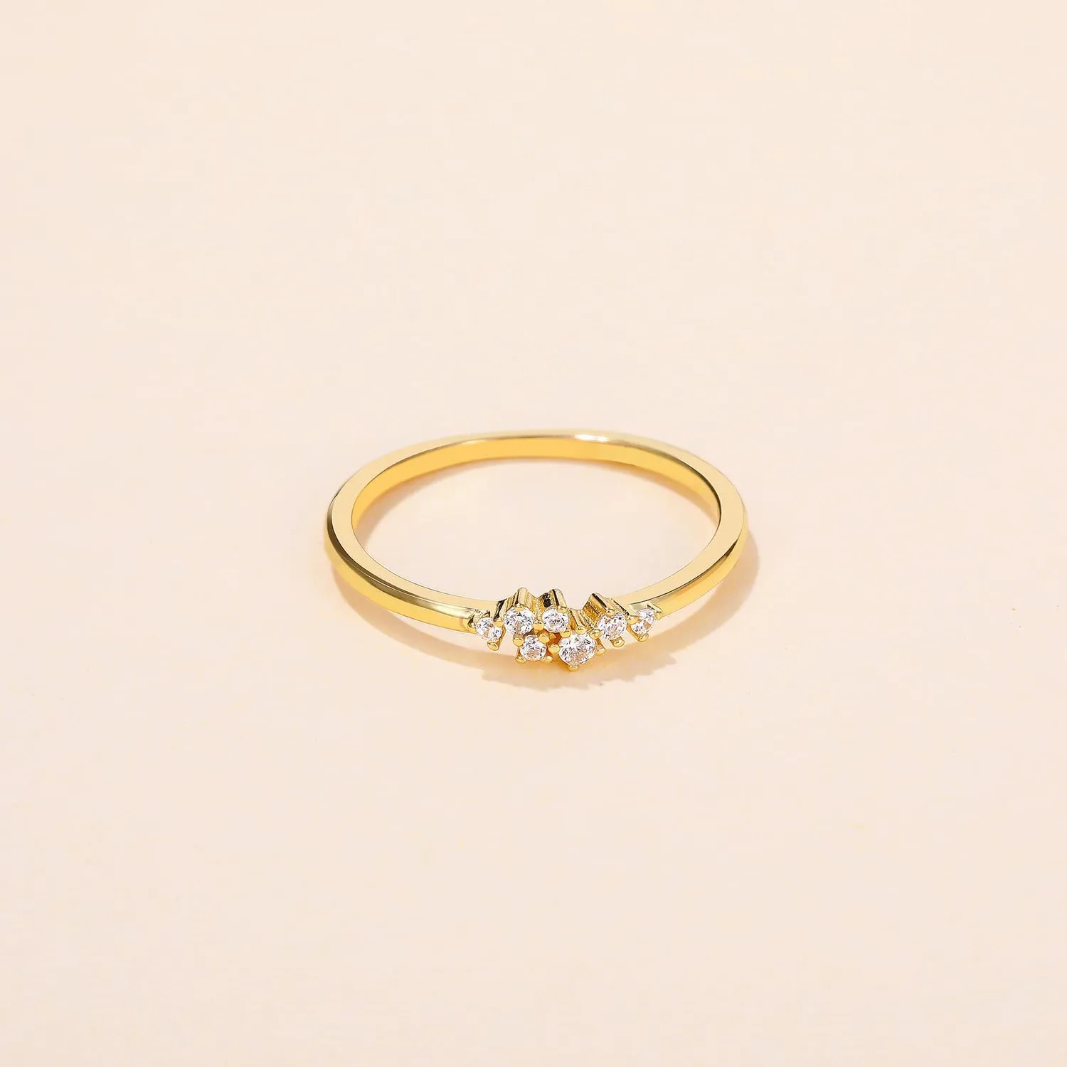Mameloly 1.5mm 925 Sterling Silver 14K Gold Plated CZ Wedding Bands for Women Dainty Stackable Cubic Zirconia Engagement Rings for Her Size 4-12