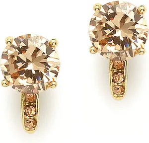 Mariell Clip-On Cubic Zirconia Crystal Stud Earring, 2 Carat, for Wedding, Bride, Prom, Birthday Gift