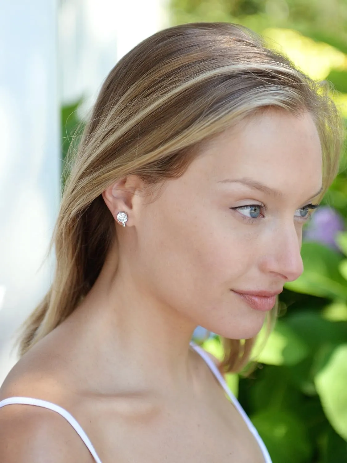 Mariell Clip-On Cubic Zirconia Crystal Stud Earring, 2 Carat, for Wedding, Bride, Prom, Birthday Gift