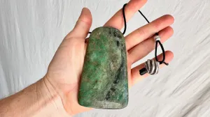 Mayan Green Jade Pendant. Hand-Carved Adze. Guatemala. 0819