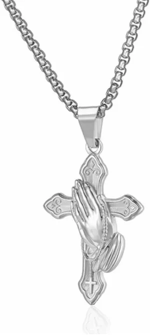 Men Women Crucifix Cross Jesus Cross Pendant Necklace,18K Gold Plated Prayer Bless God Cross Necklace Jewelry,Bible Verse Round Tag Disc Religious Necklace24 Inch Chain
