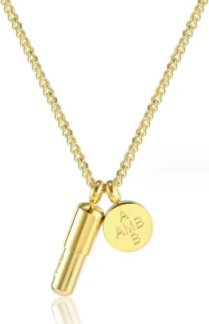 Men Women Pill Capsule Pendant Necklace 18K Gold Plated Openable Necklace Jewelry Gift 24 Inch Chain