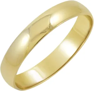 Men's Solid 14K Yellow or White Gold 4mm Classic Traditional Plain Wedding Band -Available Ring Sizes 8-14