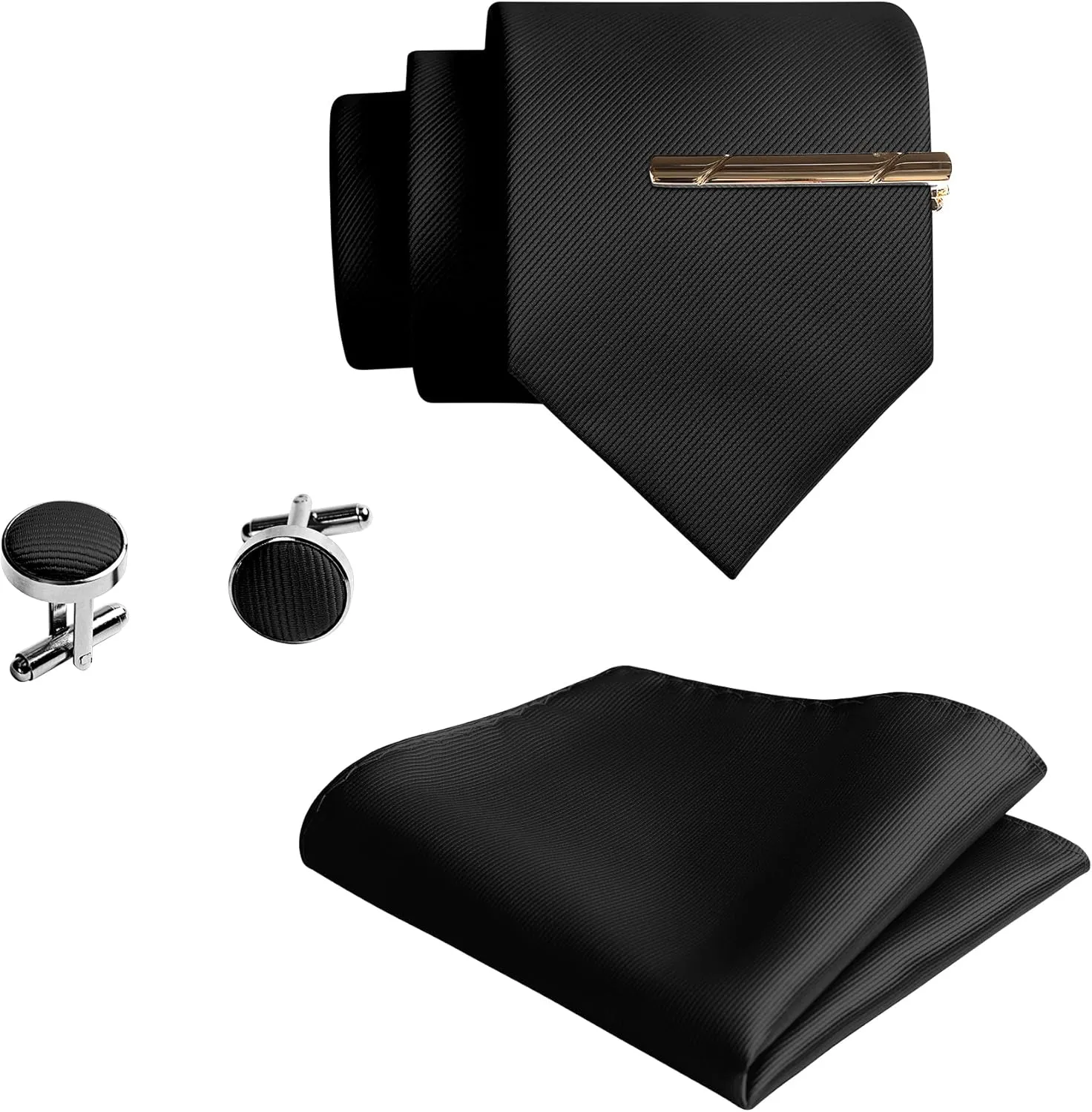 Mens Ties Sets with Pocket Square Hankerchief Tie Set Men Necktie for Formal Dress Tie Clip and Cufflinks for Men
