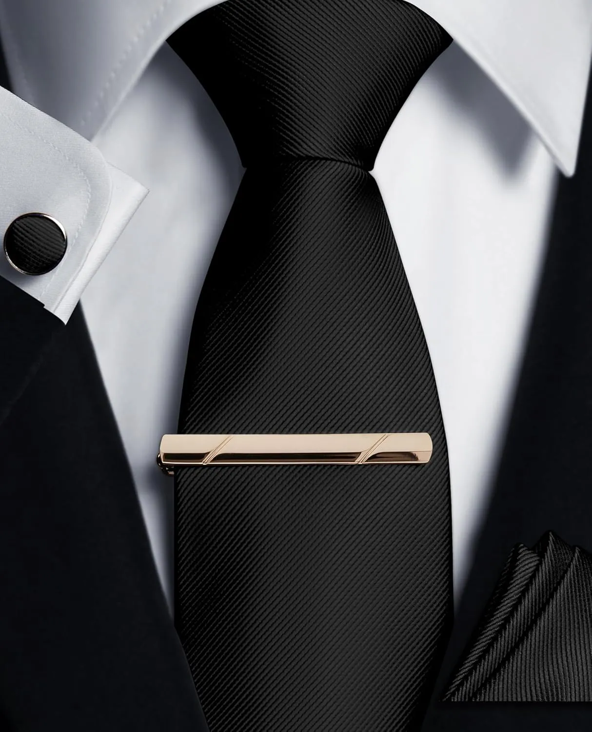 Mens Ties Sets with Pocket Square Hankerchief Tie Set Men Necktie for Formal Dress Tie Clip and Cufflinks for Men