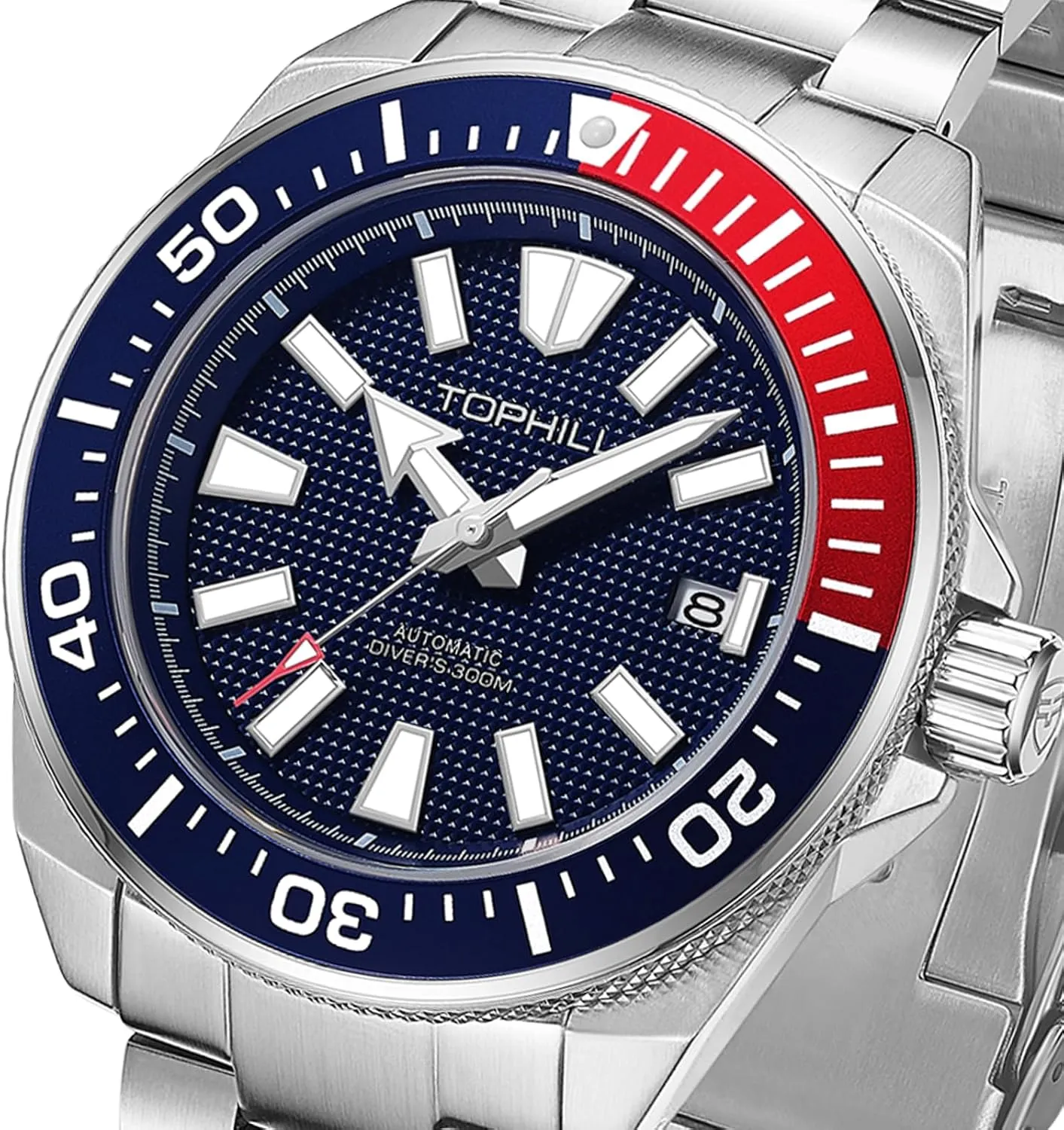 Men's Watches 43.5mm Dive Watch for Men Automatic NH35 Mechanical 300M Waterproof Sapphire Super C3 Luminous Calendar Automatic Watch for Men TD008G