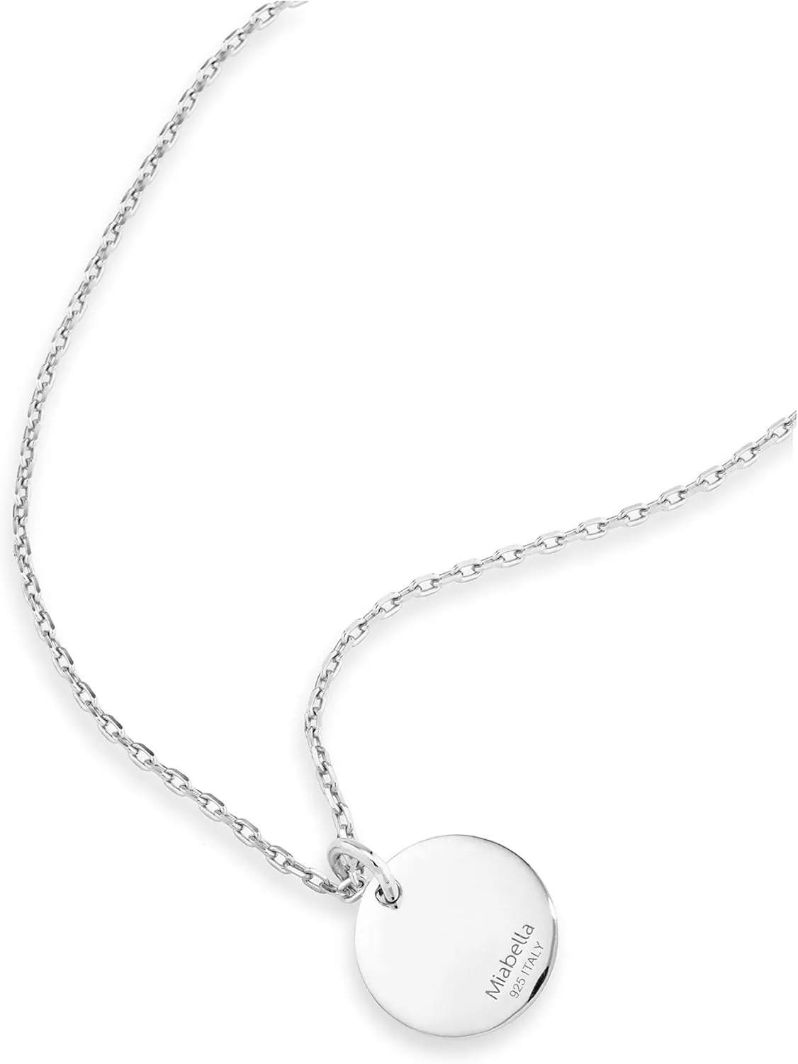 Miabella 925 Sterling Silver or 18K Yellow Gold Plated Dainty Round Initial Pendant Necklace for Women, Adjustable Chain 18 to 20 Inch, Letters A-Z, Made in Italy