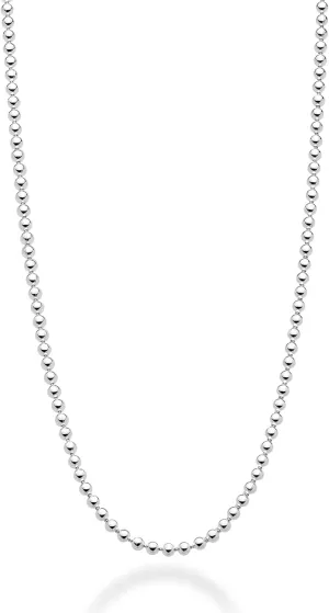 Miabella Italian 925 Sterling Silver 2mm Ball Chain Solid Bead Necklace Made in Italy