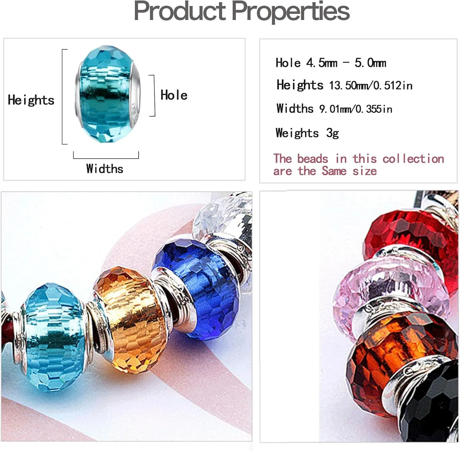 MICOO 925 Sterling Silver Charms for Bracelets,Fashion DIY Dangle Pendants Beads Simulated Birthstone Charms,Birthday Gifts for Women