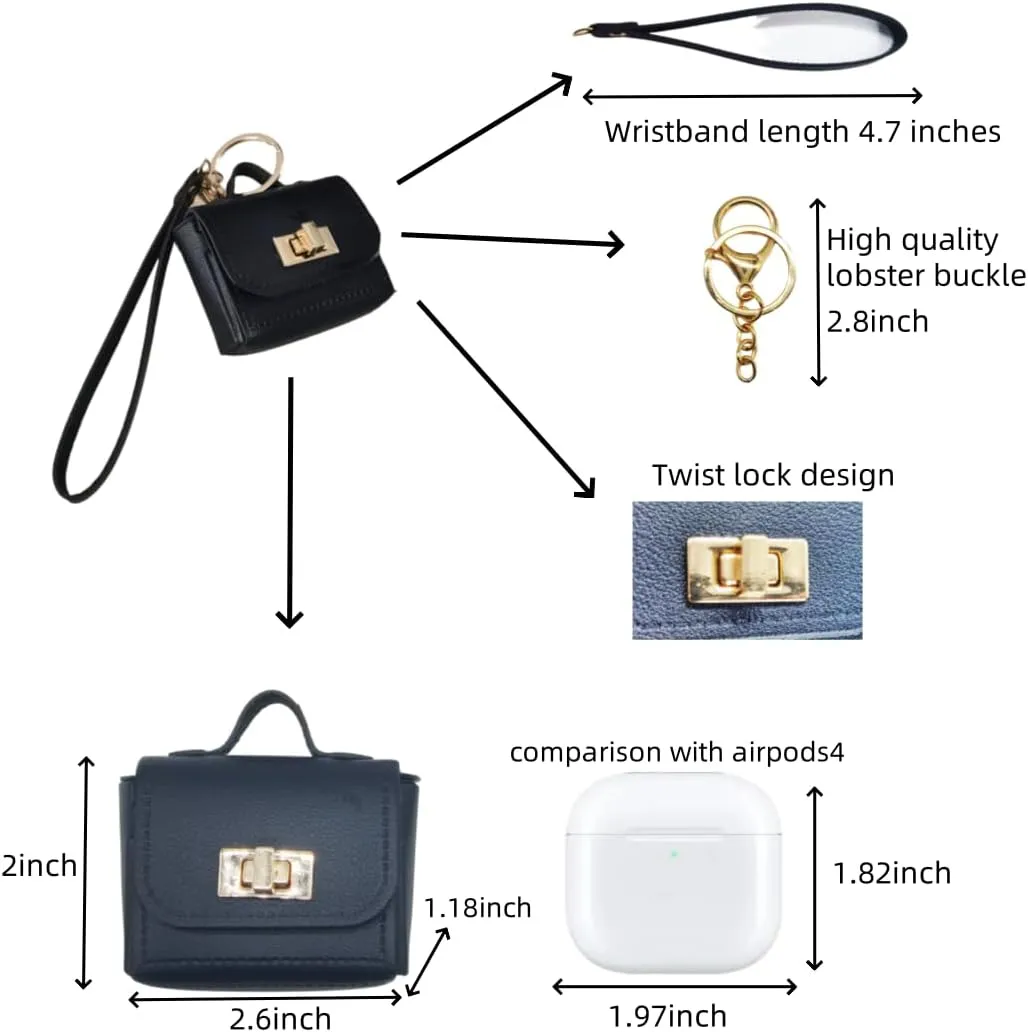 Mini PU Leather Handbag Keychain for Women - Small Bag Charm Accessories, Headphone Bag | Keychains & Charms(White)