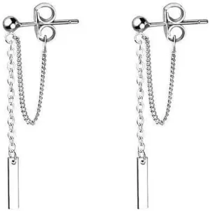 Minimalist Tassel Chain Drop Dangle Earrings for Women Silver Post Threader Earrings Tiny Balls Stud Tragus Cartilage Hypoallergenic Pierced Ear Fashion Punk Jewelry