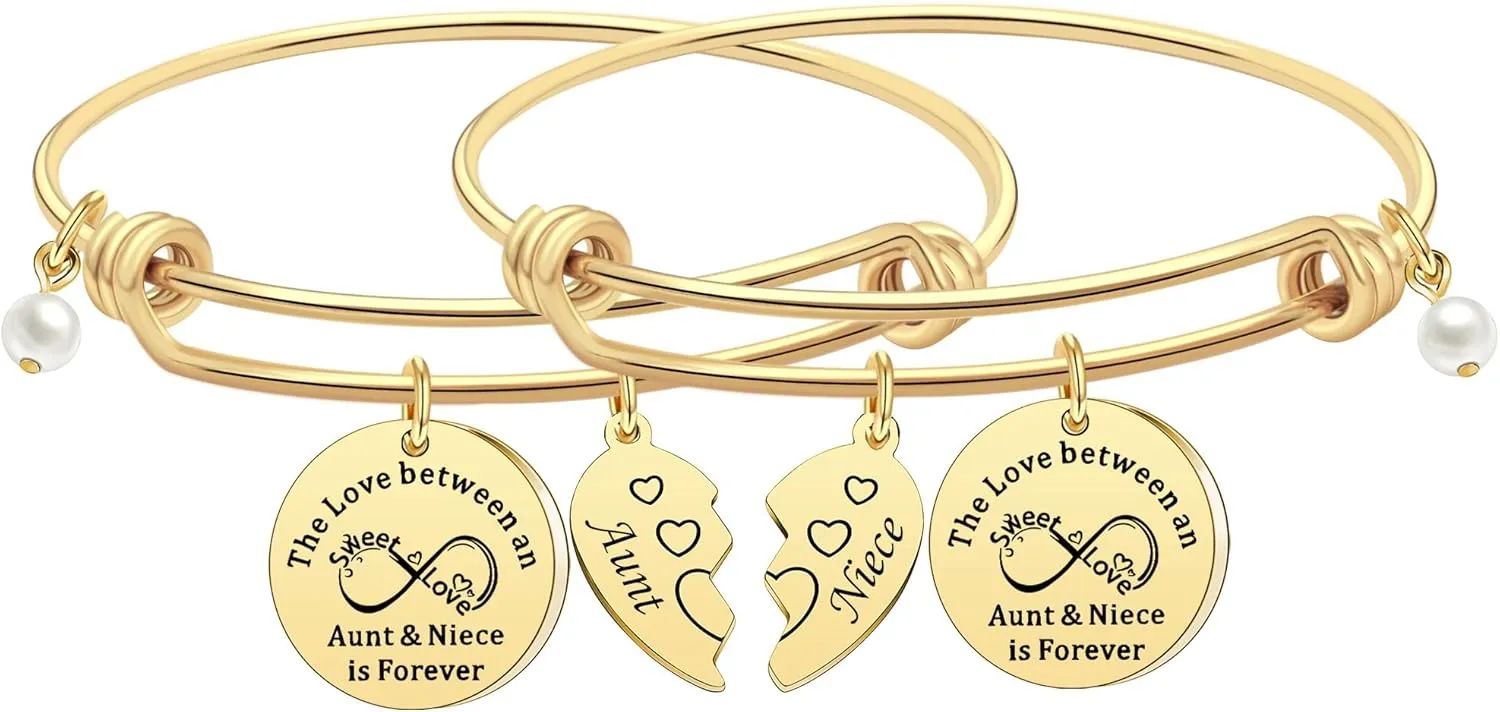 Mother's Day Gift Bracelet, 18K Gold Plated Bracelet Bangle For Women Idea Gifts for Mom Daughter Auntie Niece Birthday Christmas Wedding Fashion Charm Jewelry