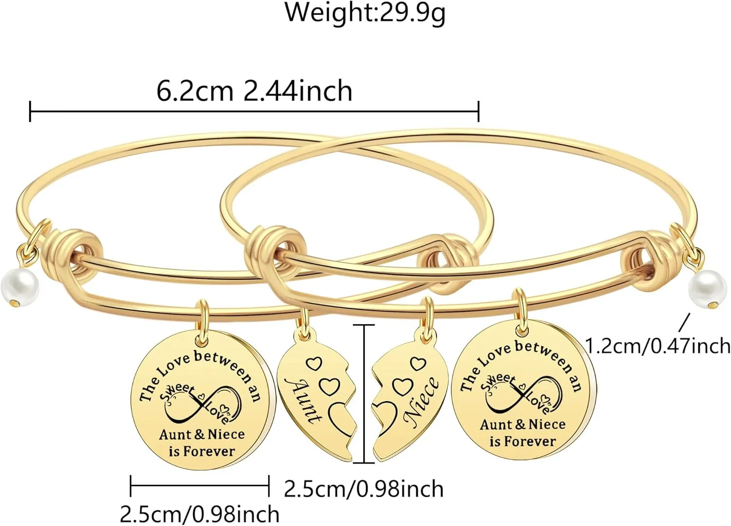Mother's Day Gift Bracelet, 18K Gold Plated Bracelet Bangle For Women Idea Gifts for Mom Daughter Auntie Niece Birthday Christmas Wedding Fashion Charm Jewelry