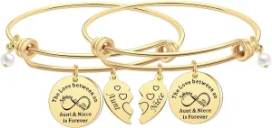 Mother's Day Gift Bracelet, 18K Gold Plated Bracelet Bangle For Women Idea Gifts for Mom Daughter Auntie Niece Birthday Christmas Wedding Fashion Charm Jewelry