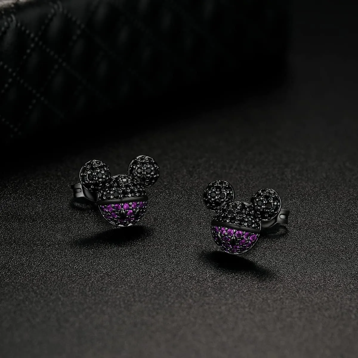 Mouse Stud Earrings Tiny Cubic Zirconia with 925 Sterling Silver Post Hypoallergenic Dainty Stud Ear jewelry for Women Friends Birthday Gift