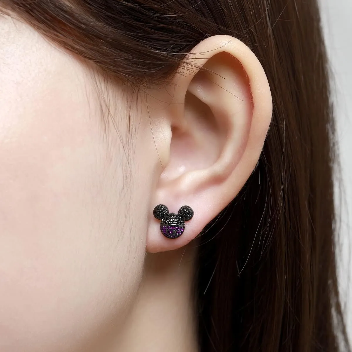 Mouse Stud Earrings Tiny Cubic Zirconia with 925 Sterling Silver Post Hypoallergenic Dainty Stud Ear jewelry for Women Friends Birthday Gift
