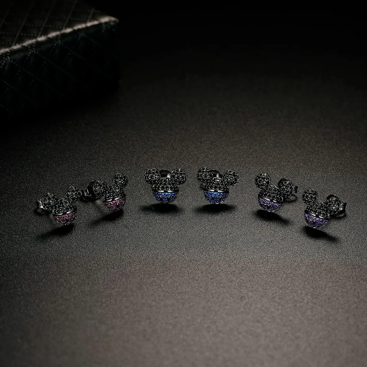 Mouse Stud Earrings Tiny Cubic Zirconia with 925 Sterling Silver Post Hypoallergenic Dainty Stud Ear jewelry for Women Friends Birthday Gift