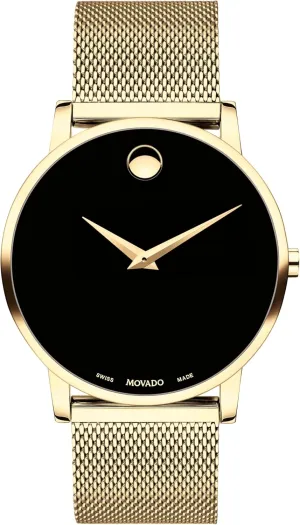 Movado Museum Classic Men's Watch - Swiss Quartz 2H Movement, Stainless Steel Mesh Bracelet - 3 ATM Water Resistance - Luxury Fashion Timepiece for Him - 40mm