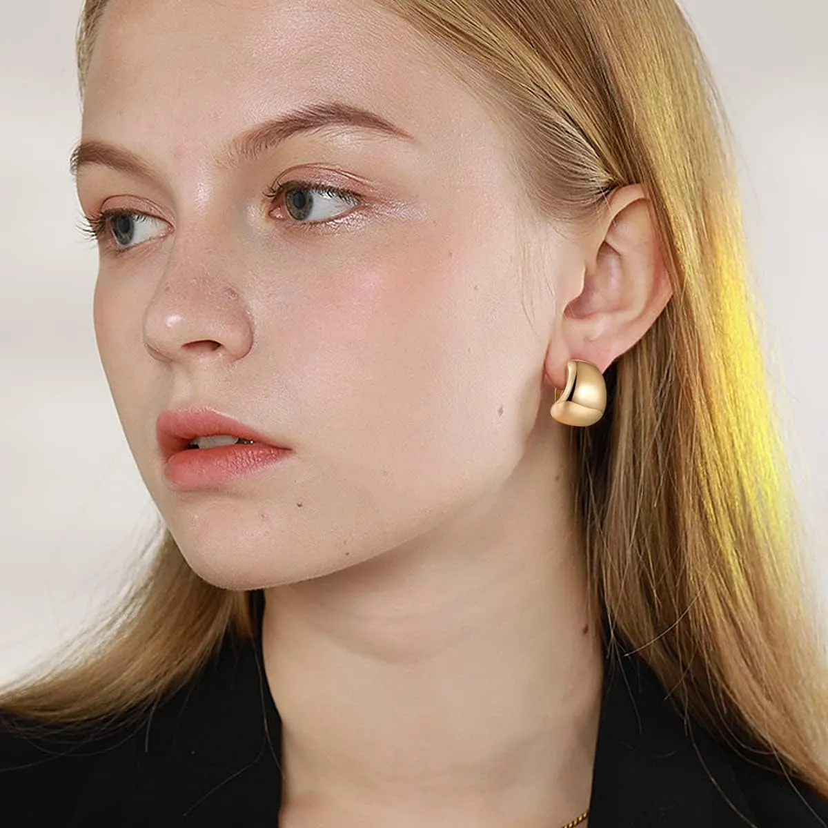 MUYAN Dainty Chunky Clip On Earrings for Women Multiple Styles Gold Silver Retro Clip Earrings