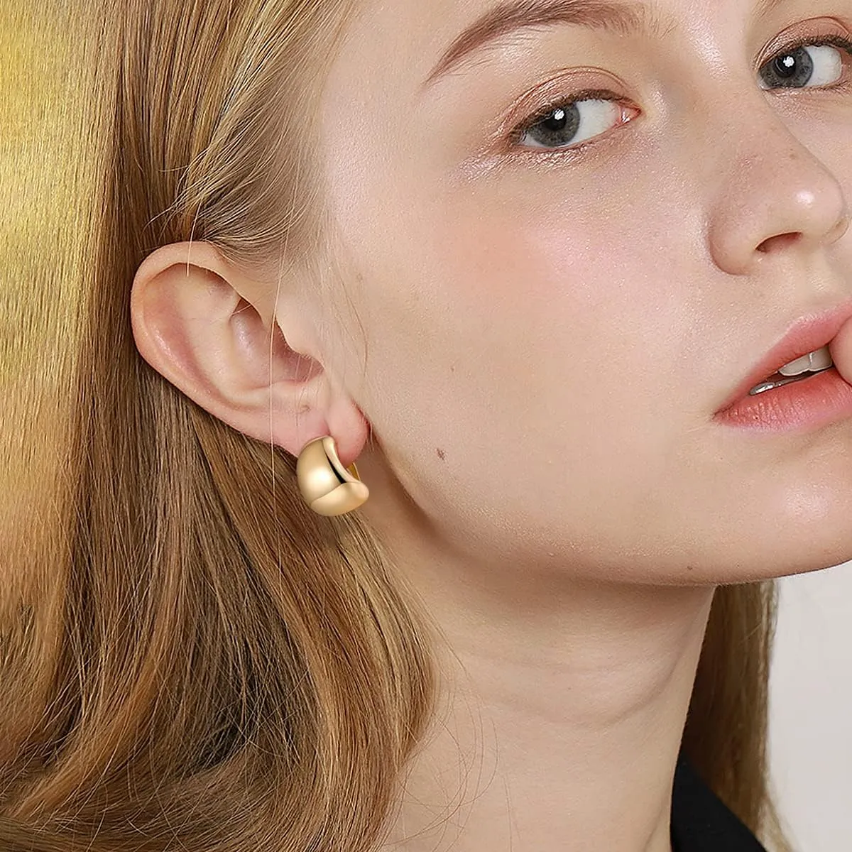 MUYAN Dainty Chunky Clip On Earrings for Women Multiple Styles Gold Silver Retro Clip Earrings