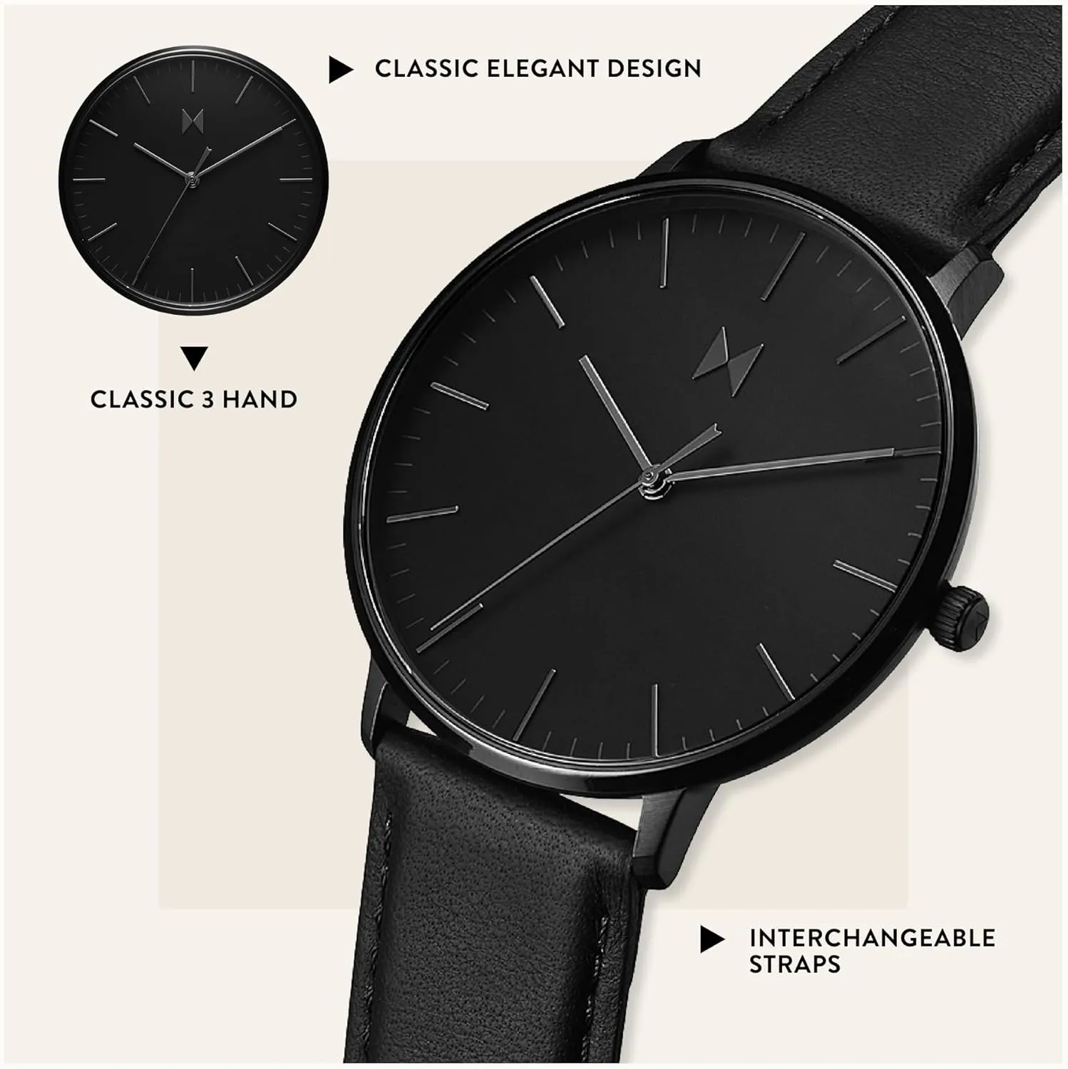 MVMT Mens Legacy Slim Watch - Analog Watch for Men - Minimalist, Water Resistant 3 ATM/30 Meters Mens Dress Watch - Premium Japanese Quartz Mens Wristwatch - 42mm