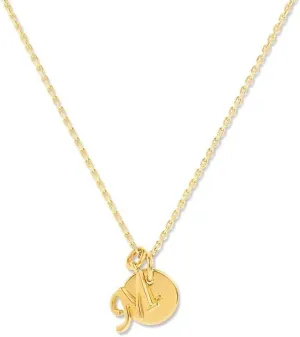 Mysha & Co New York Personalized Eternal Name Disc and Initial Pendant  Custom Engraved Name Necklace for Women  Sterling Gold Jewelry Gift