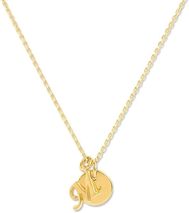 Mysha & Co New York Personalized Eternal Name Disc and Initial Pendant  Custom Engraved Name Necklace for Women  Sterling Gold Jewelry Gift