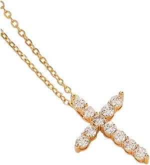 New 2025 Arrival Fashion Female Cross Pendants Pink Color Crystal Jesus Cross Pendant Necklace Jewelry For Men/Women With For You Accessories Trendy Creative Gift