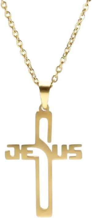 New 2025 Arrival Fashion Jesus Cross Pendants Necklace For Women Men Stainless Steel Choker Necklaces Chain Retro Christian Jewelry Gift With For You Accessories Trendy Creative Gift