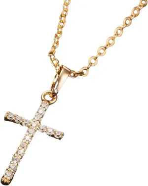 New 2025 Hiphop Fashion Cross Necklace For Women Crystal Zircon Men Necklace Metal Chains Choker Jesus Pendants Decoration Jewelry Commemorative With For You Accessories Trendy Creative Best For Gift