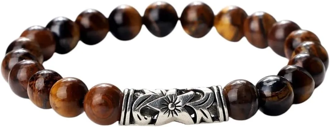 New 2025 Men's Lucky Prayer Beads Bracelets Women Charm Black Lava Tiger Eye Stone Couples Distance Bangles Yoga Jewellry Gifts Jewelry Findings Fashion Trendy Accessories Creative Gift