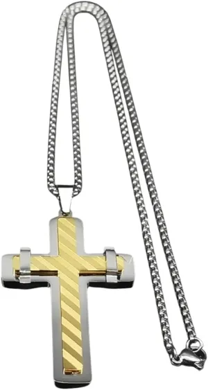 New 2025 Unisex Christ Jesus Catholic Cross Pendants Necklace For Women Men Stainless Steel Gold Color Hip Hop Male Chain Jewelry Collar Decoration Luxury Accessories Trendy For Women And Men