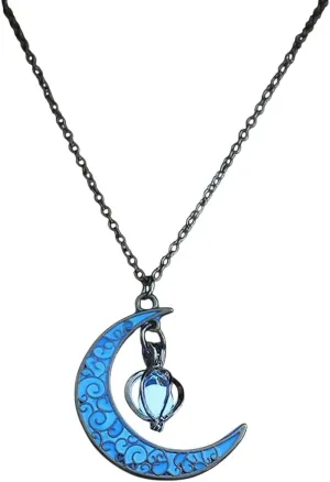 New 2025 Unisex Womens Teen Hers Luminous Moon Necklace Pendants Chain Choker Glow In The Dark Jewelry Gifts  Decoration Luxury With You Accessories Trendy Best For Gift For Women And Men
