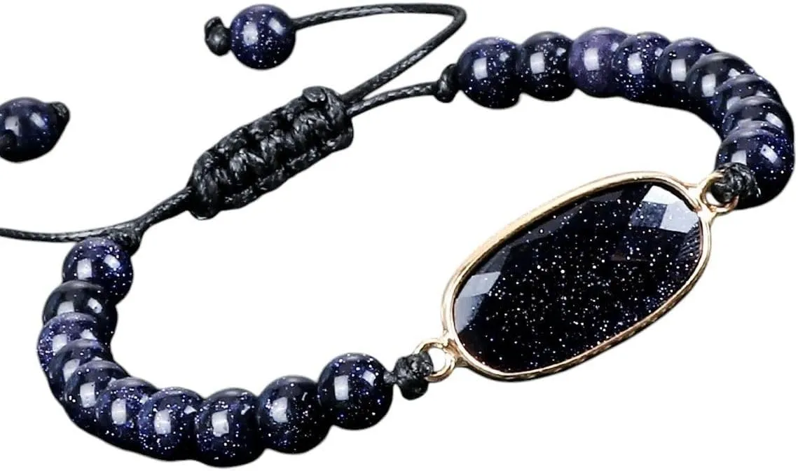 New 2026 6 8Mm Men Beaded Bracelet Natural Stone Blue Sandstone Handmade String Women Bracelets & Bangles Couple Prayer Jewelry Fashion Trendy Accessories Creative Gift For Women And Men