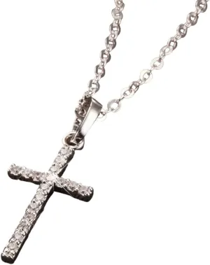 New 2026 Fashion Cross Pendants Golden Silver Color Rhinestone Jesus Pendant Necklace Jewelry For Men/women Accessories Decoration Luxury With You Trendy Best Gift